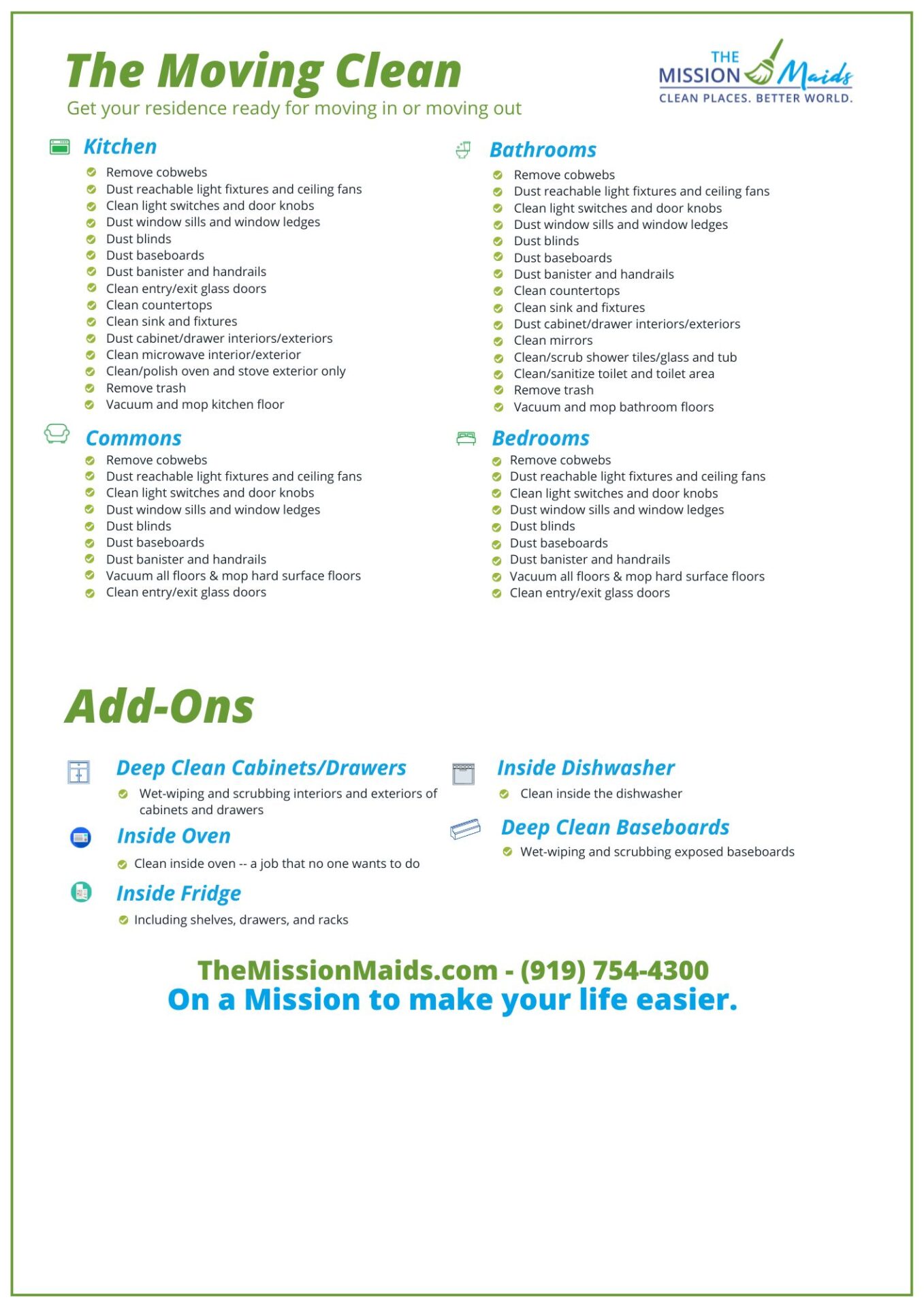 Mint Moving Clean House Cleaning | Mission Maids
