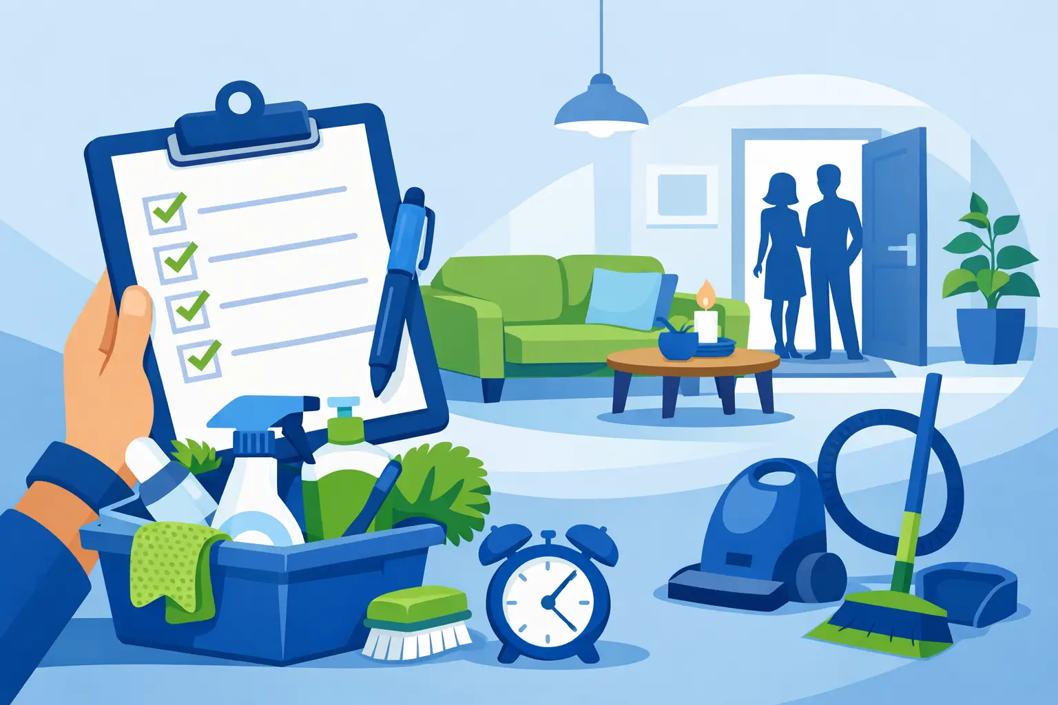 Cleaning Checklist Before Guests Arrive: 60 Minutes